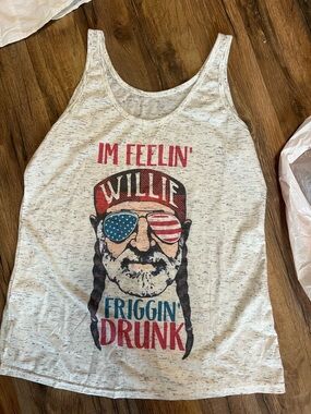 Funny Willie Nelson 4th of July tank